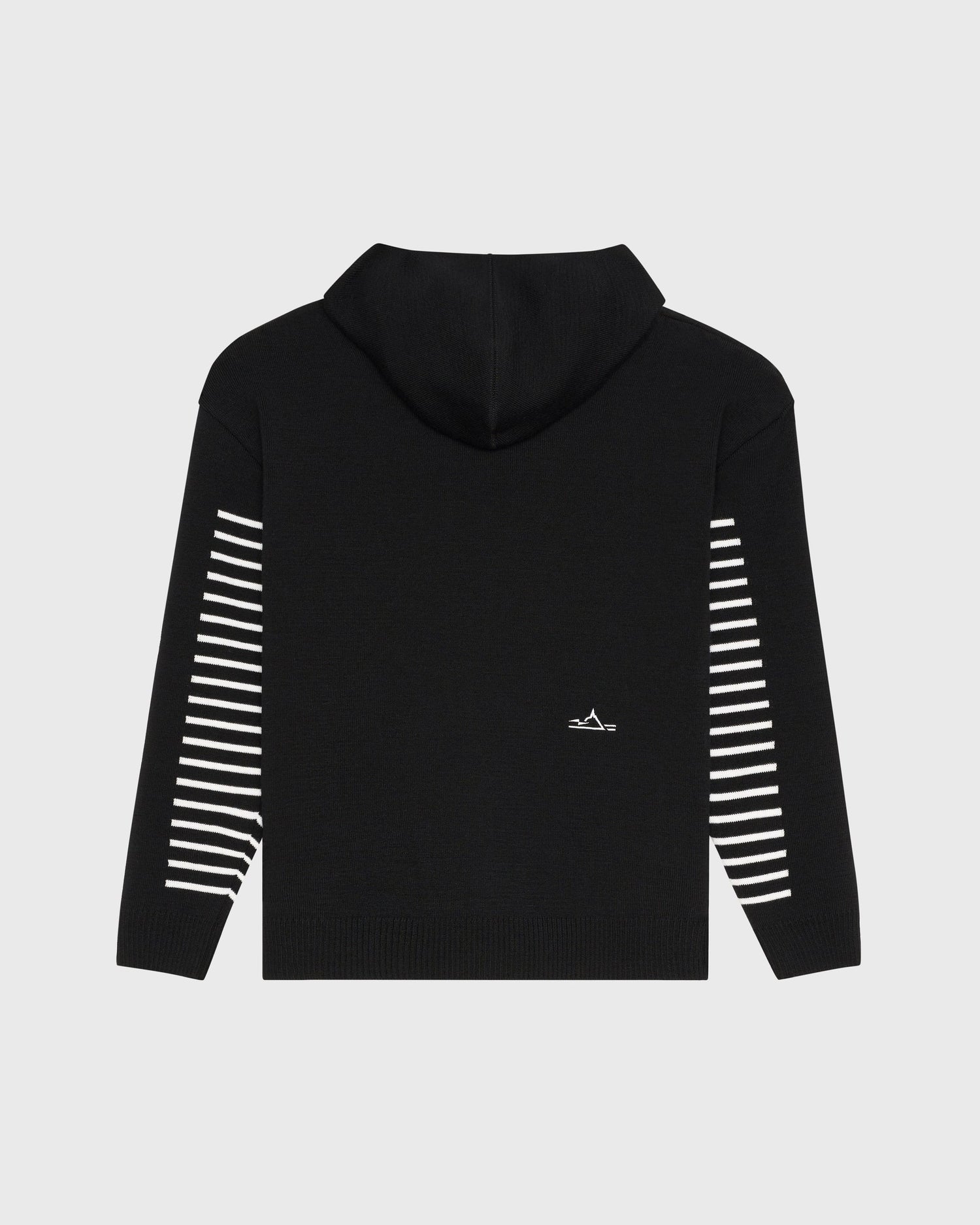 Dos du hoodie Kobourg AVNIER × Saint James, maille épaisse en laine vierge et broderie Mont signature.