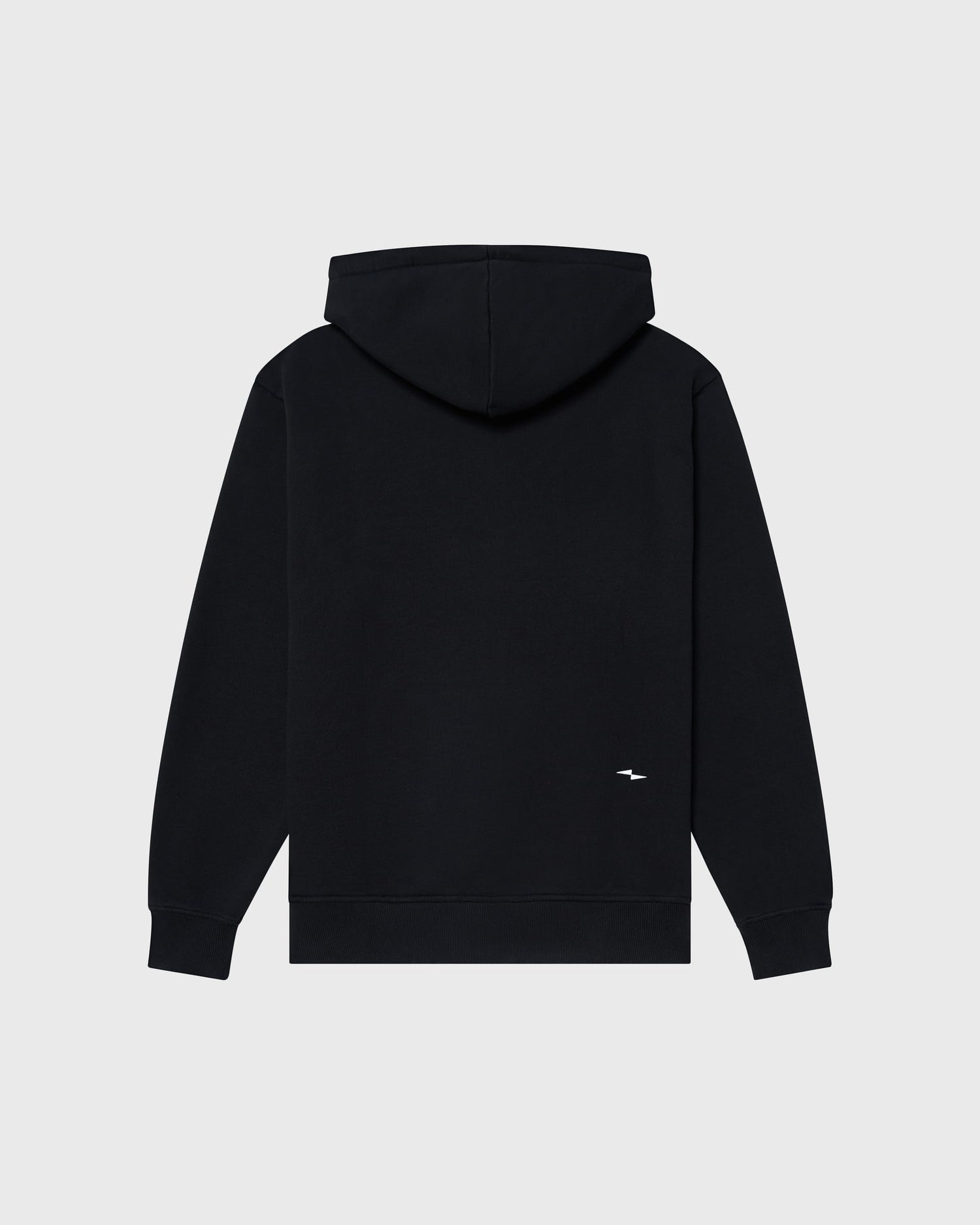 Hoodie Onset Umbra AVNIER noir, vue de dos, coupe droite en coton avec capuche.