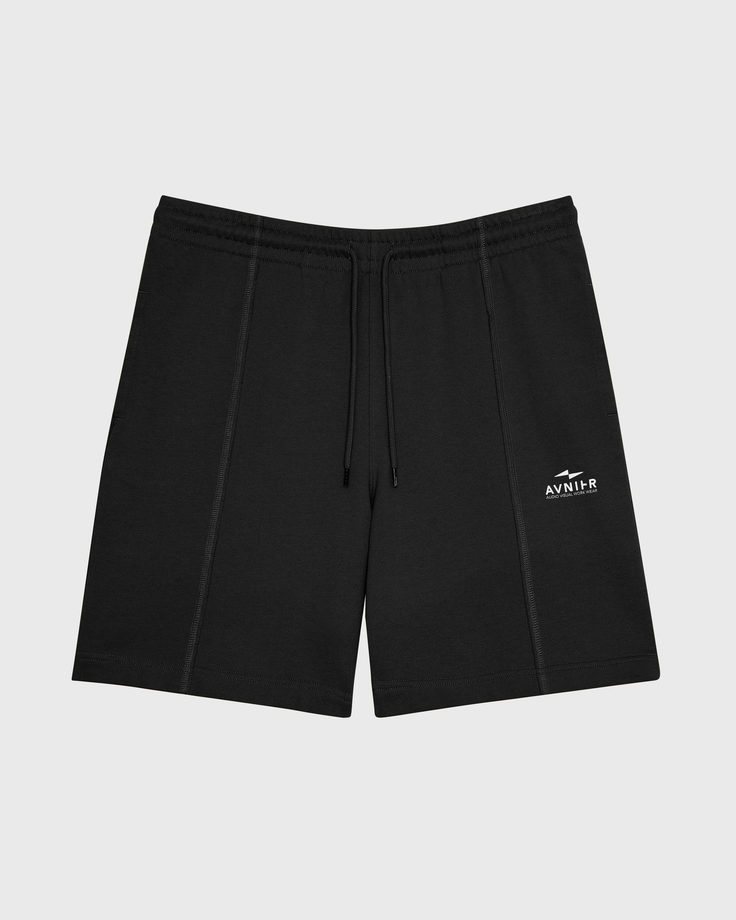 Short noir Avnier Break V3, coupe droite en coton bio — essentiel du vestiaire moderne.
